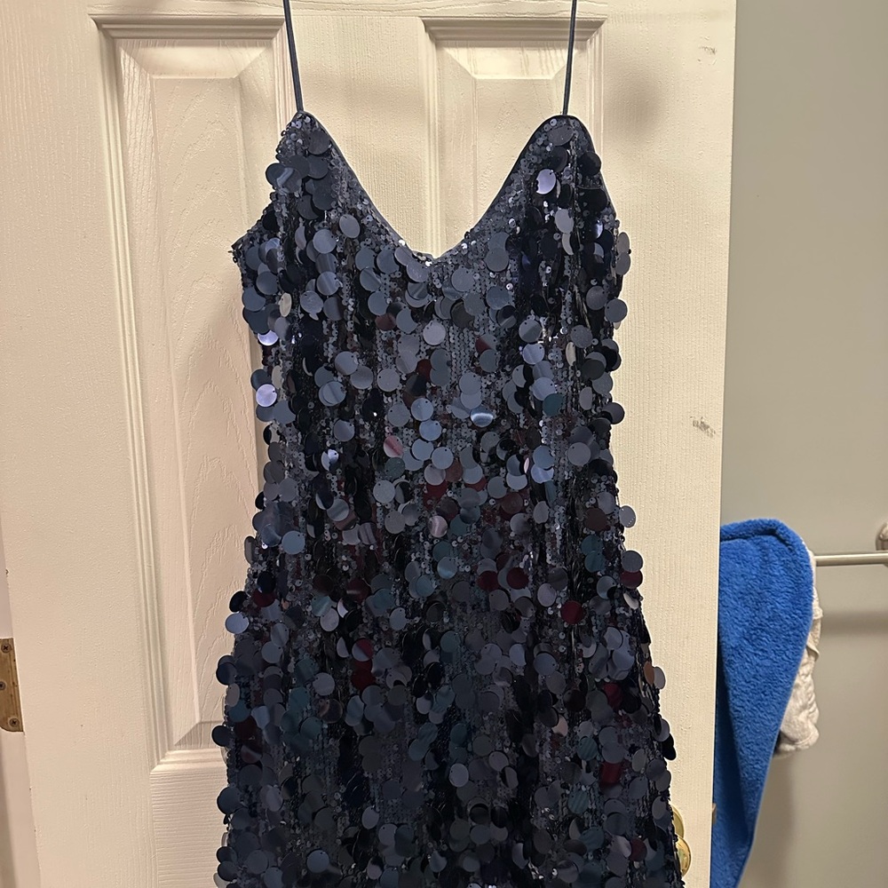 Meshki Navy Sequin Mini Dress